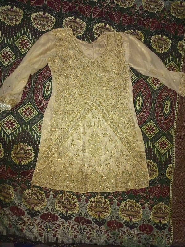 Bridals lehnga beautiful golden work on front shirt 1