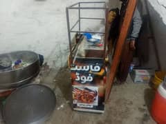 Burger and BBQ shop counter