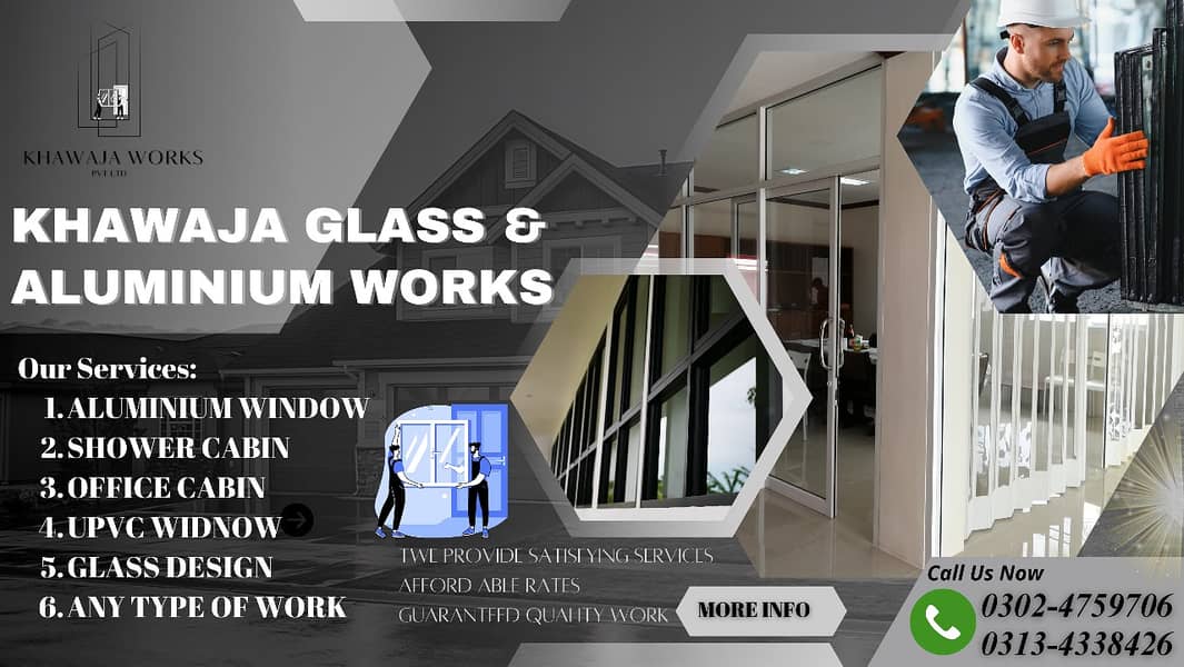 Aluminium Windows/door & Glass Work Shower Cubical/Glass Office Cabin 0