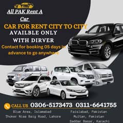 Rent A Car /Car Rental/ With Driver/ Coaster/Alto/Gli/ Civic /Collora