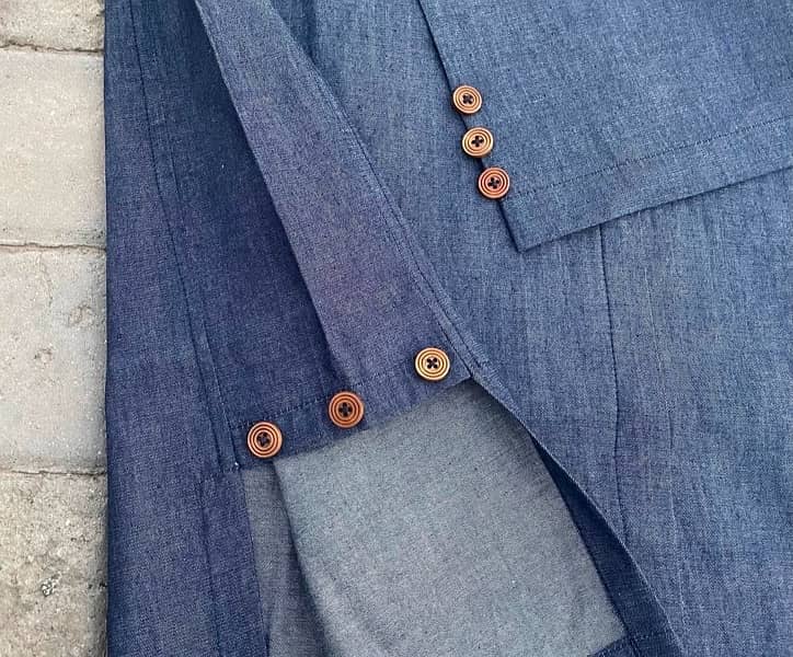 cotton DENIM twin set | button down shirt with pant | cord set 4