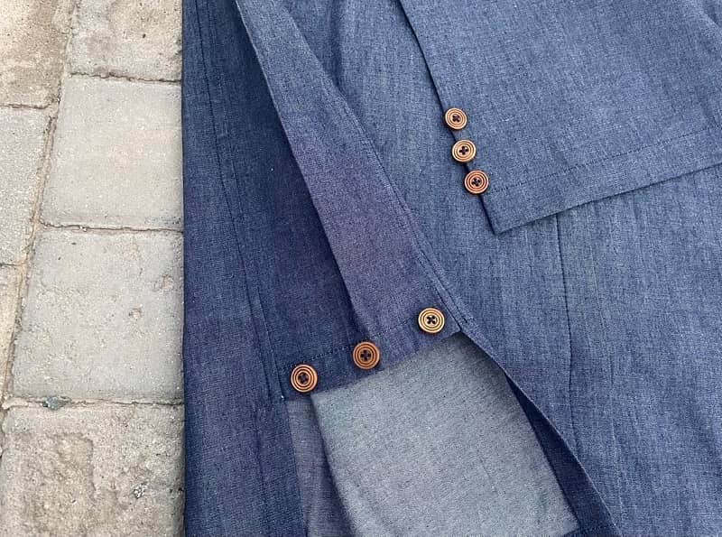 cotton DENIM twin set | button down shirt with pant | cord set 5