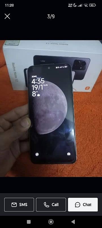 Redmi note 12 with 10/10 condition with box 8/128 2