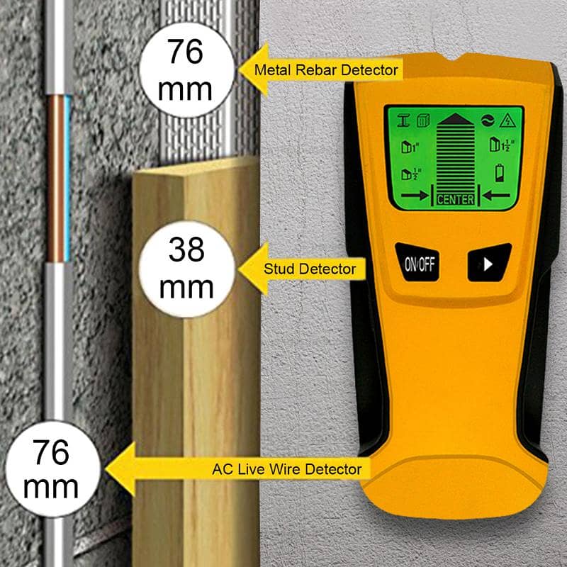 Center Finder Wall Detector AC/DC Wire Pipe line, Stud & Wooden Detect 1