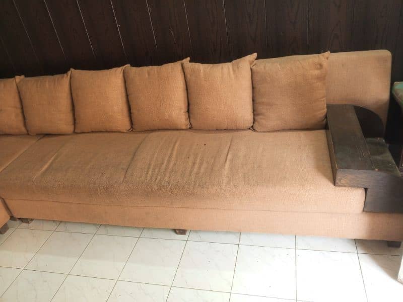 L-shaped 8 seater sofa for sale. Condition 8/10. 3