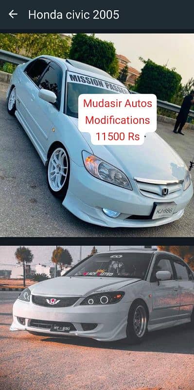 Civic body kit,spoiler,bumper lip, modification kit 16