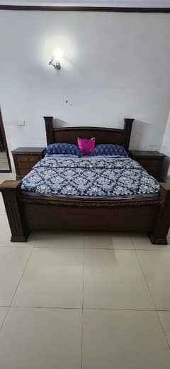 bed with 2 side tables