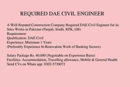 REQUIRED STAFF (DAE ENGINEER & ACCOUNTANT)