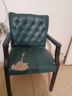 Arm Chairs Slightly leather tore