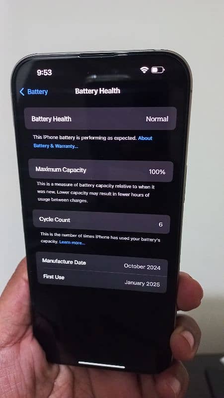 Iphone 16 pro max 256 gb 100% Battery health . Just box opened 18