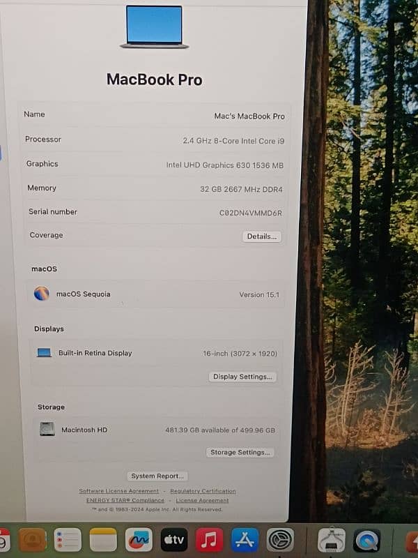 MACBOOK PRO 2019 16 INCH TOUCHBAR I9 8 CORE 32GB 512GB 4GB CARD 44 CYC 11