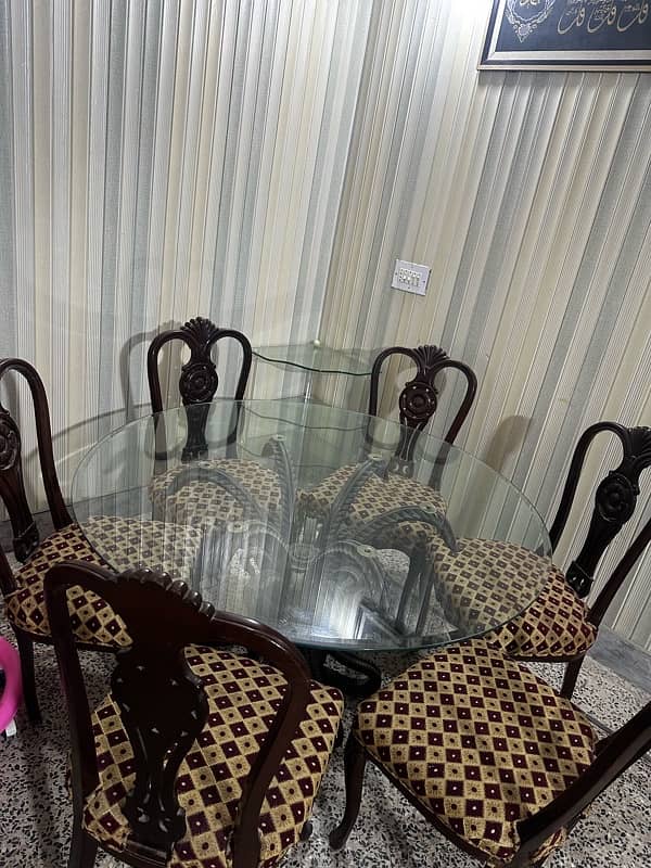 wooden dining table with glass top 3