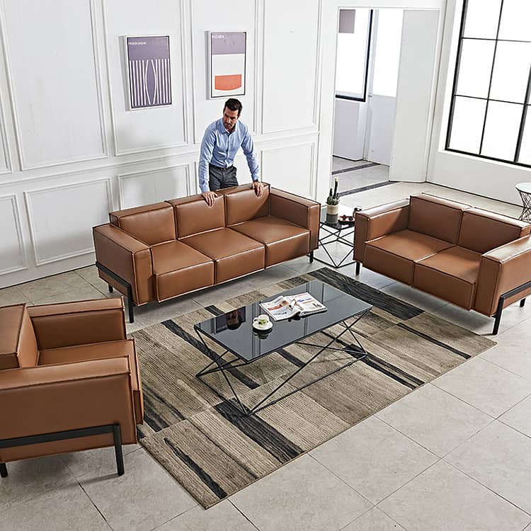 Office Sofa Set - Wooden Sofa - L Shape Sofa - Leather Office Sofa 9