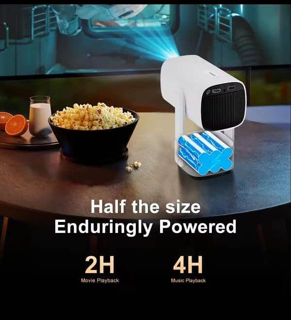 K2 Projector Built-in Battery Android-11 Triple LED Auto Focus & Keyst 4