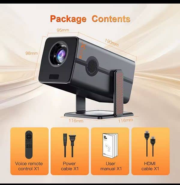 Xnano HM103-A Projector 4K Android 13 Dual WiFi5 300ANSI Amlogic 1080P 15