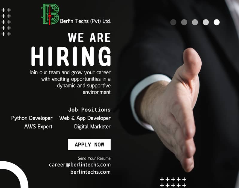 Jobs available: Python Developmer, AWS Expert, Web & App Developer 0