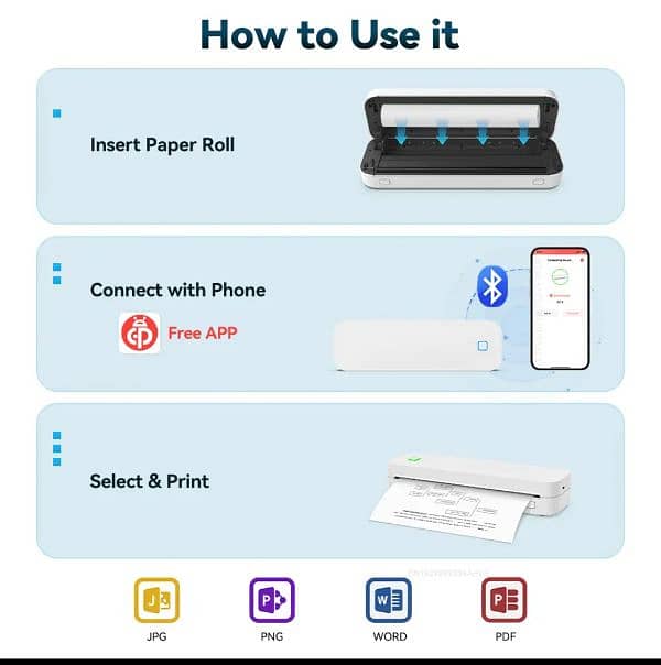 Portable Mini A4 Printer No Ink Printing A4 Thermal Printer for Phone 4