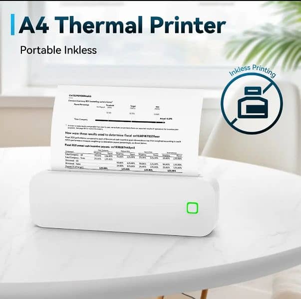 Portable Mini A4 Printer No Ink Printing A4 Thermal Printer for Phone 6