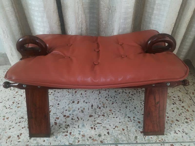 Sheesham Wood Ottoman Stool FootRest Sofa Chair 0