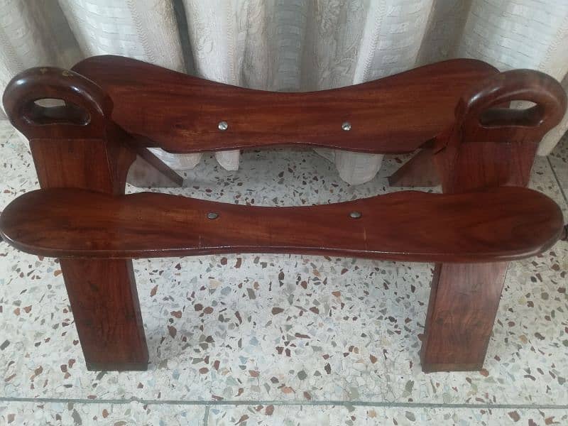 Sheesham Wood Ottoman Stool FootRest Sofa Chair 3