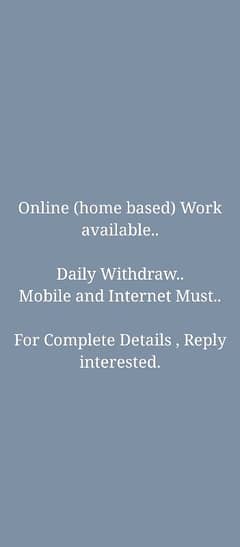 Online (Home Based) For Females only . .