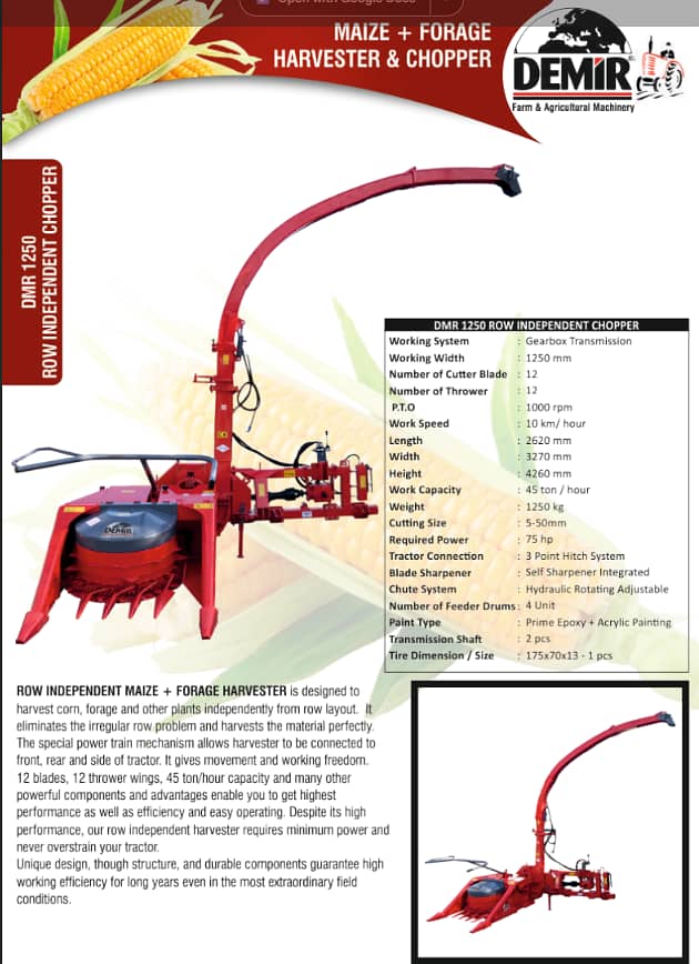 DEMIR New 2018 ROW INDEPENDENT MAIZE CHOPPER Turkish 1