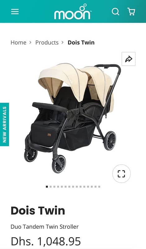 Baby Pram (Moon Company) Very Slightly Used Inside Malls And Banglows 0