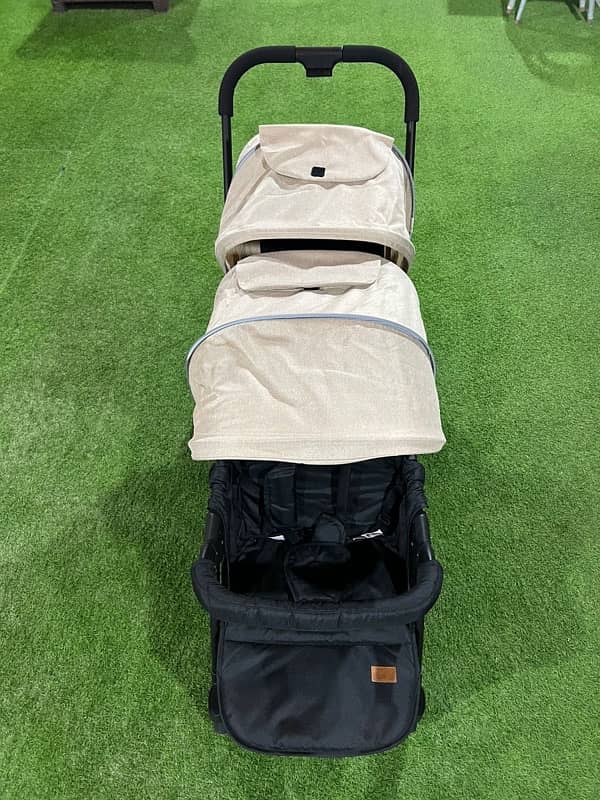 Baby Pram (Moon Company) Very Slightly Used Inside Malls And Banglows 7