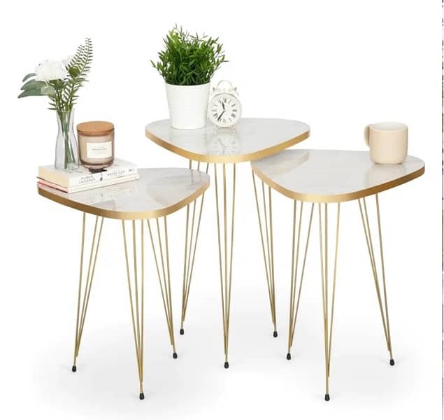 Mdf Wood Triangle Nesting Table 1