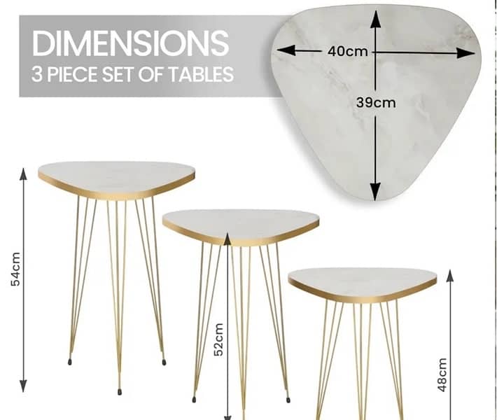 Mdf Wood Triangle Nesting Table 2