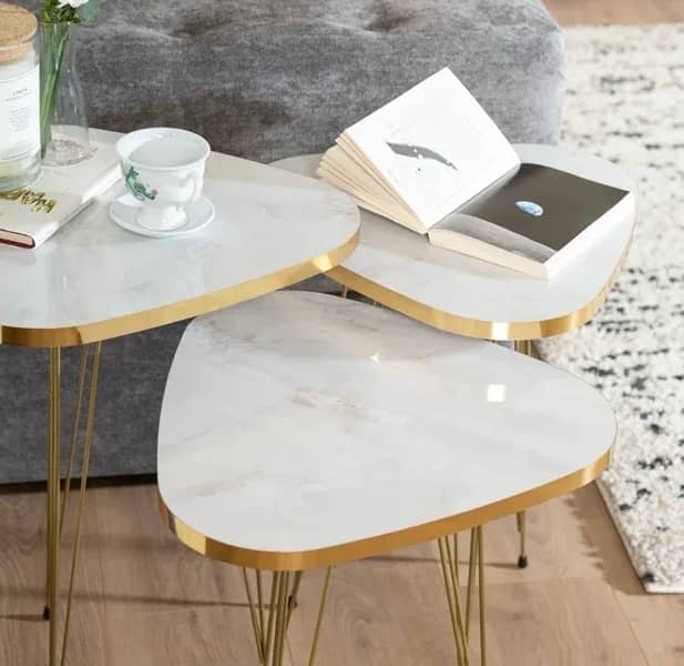 Mdf Wood Triangle Nesting Table 3