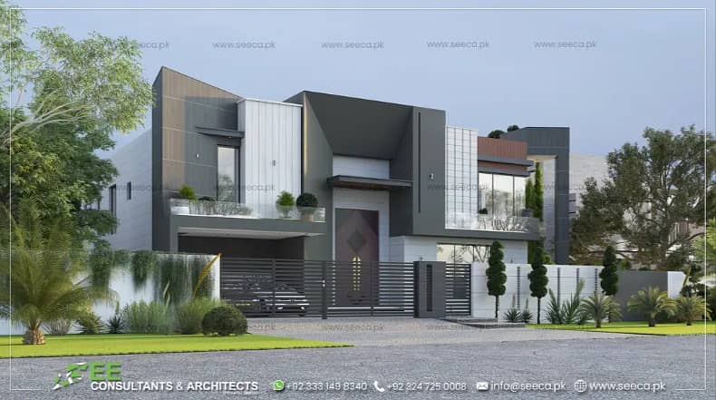 Architecture Design, House, Villa, Farmhouse, Bungalow, Plaza Design 3