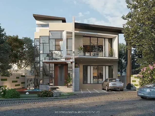 Architecture Design, House, Villa, Farmhouse, Bungalow, Plaza Design 4