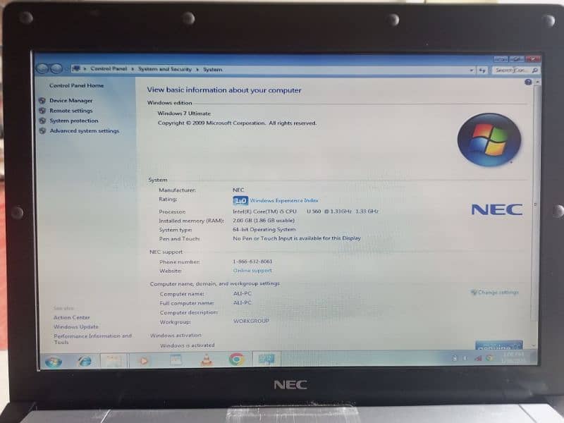 Nec laptop core i5 5th  generation 1