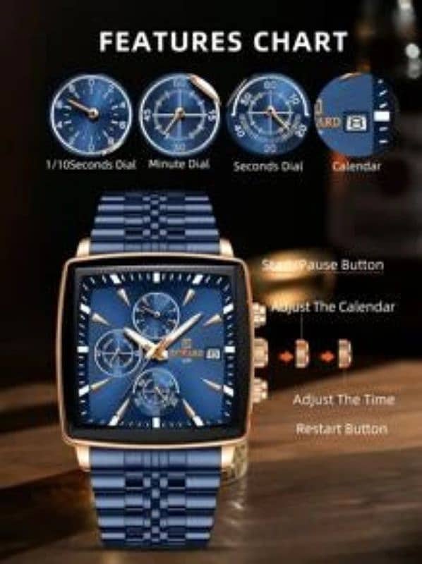 Men Date Detail Quartz Watch 3