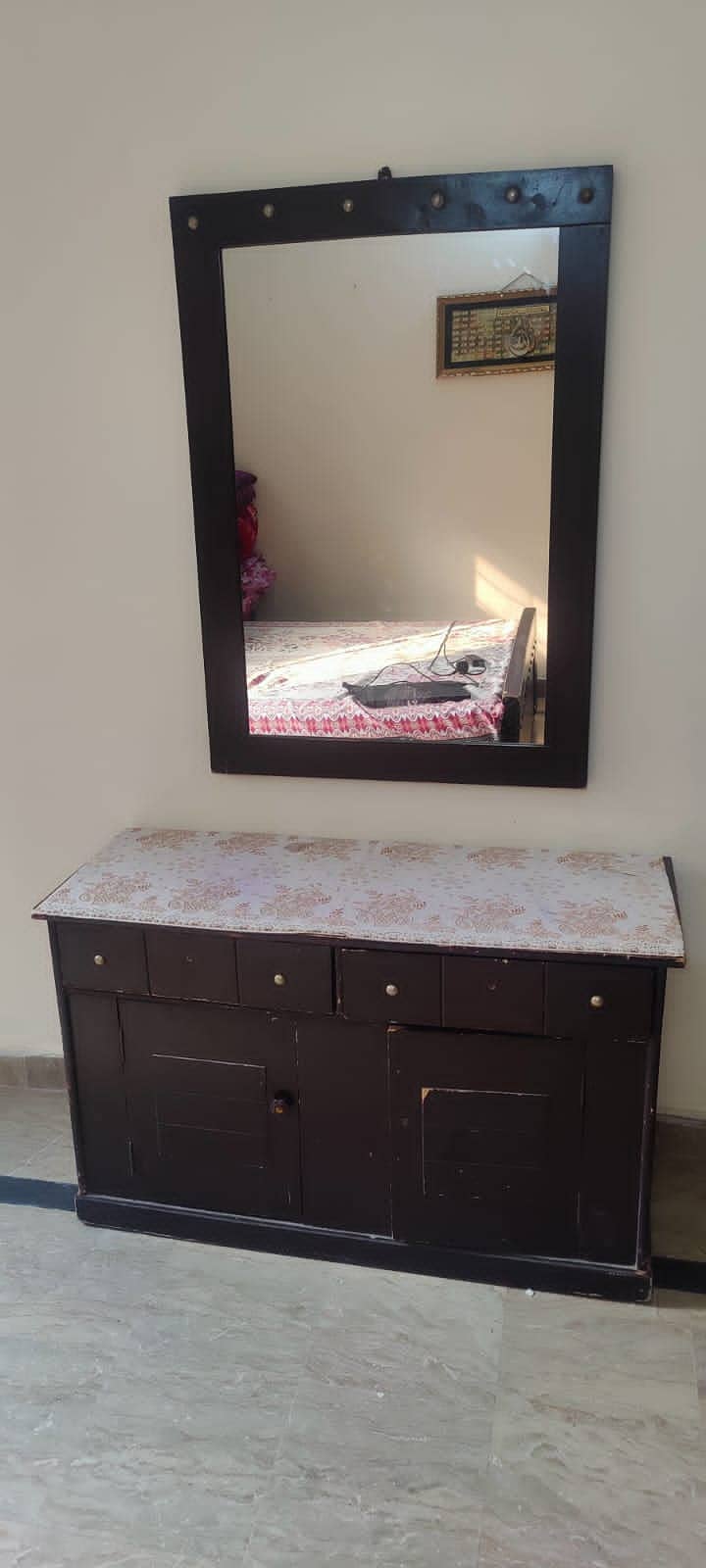 King Size Bed + Dressing Table & Mirror for Sale without Mattress 4