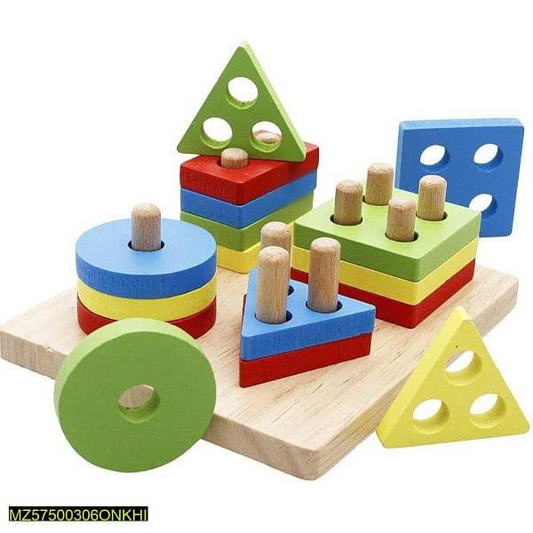 wooden puzzle toddler toys shapes sorter 4