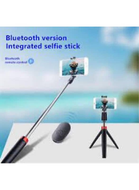 Selfie stick with LED light & Bluetooth remote. 2