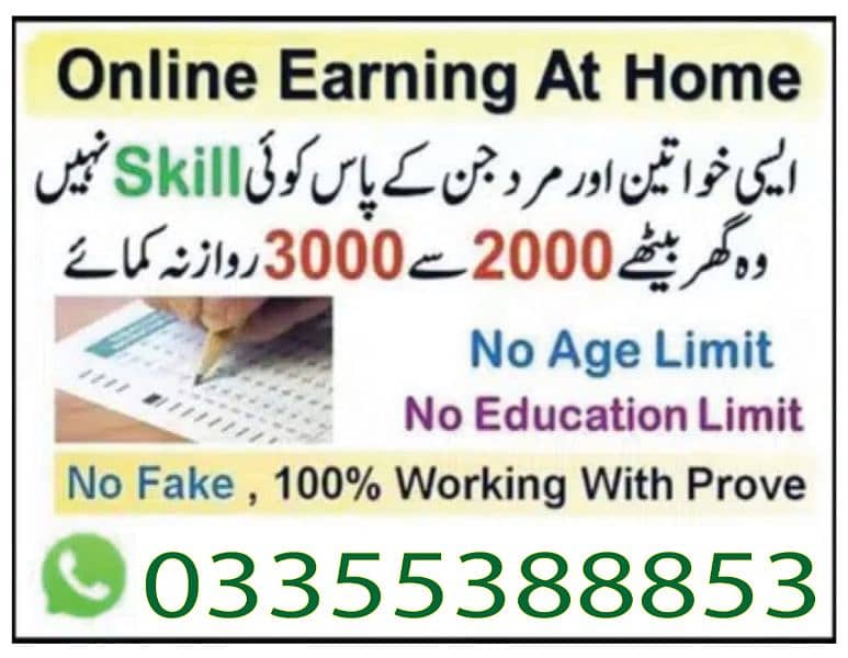 Online job available, Typing/Assignment/Data Entry/Ad posting etc 0