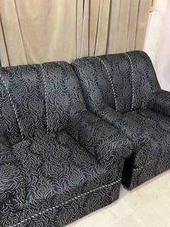 Father size Black velvet sofa set 2 seater