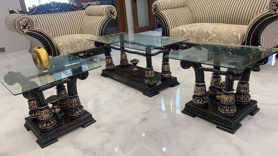 Glass table  wooden stylish 8 maroon chairs-"Elegant Glass Table Set 0