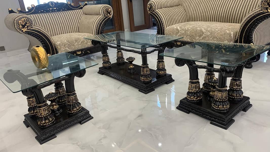 Glass table  wooden stylish 8 maroon chairs-"Elegant Glass Table Set 1