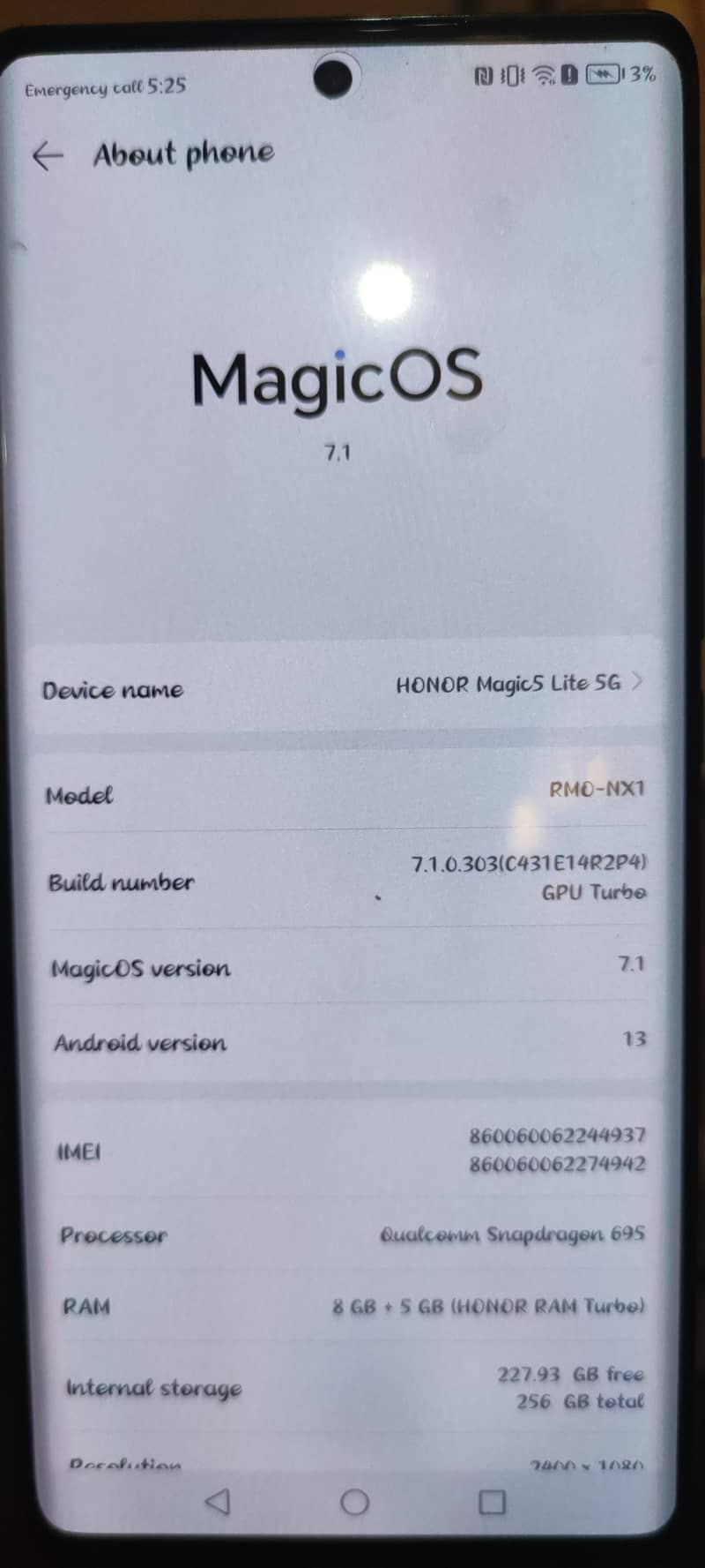 Honor Magic 5 lite 3