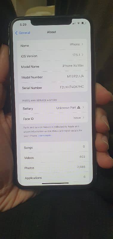 Iphone xs max FU 64gb PTA approved 2