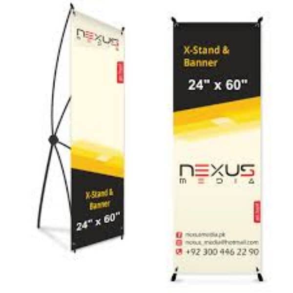 Expo stall, Rollup stand, X stand, Banner, Backdrop, Steamers,Panaflex 7