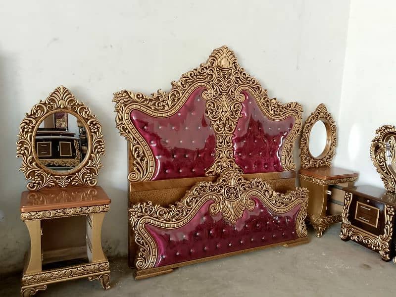 hand made pure wood bed set 0