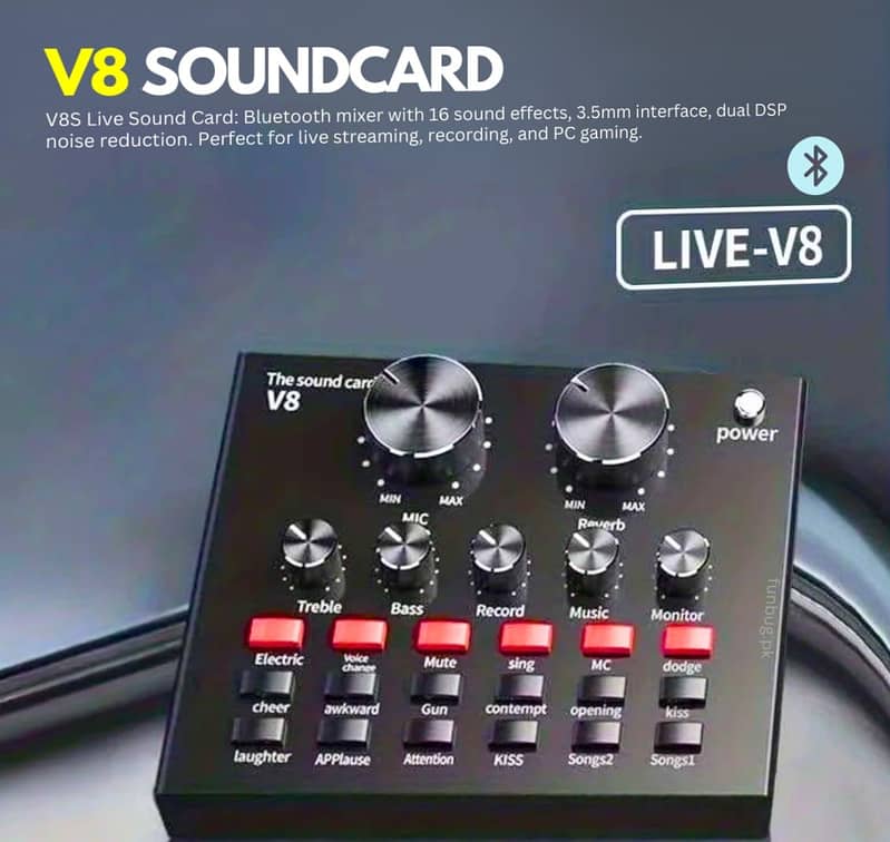 V8 sound card with BM800 condenser microphone kit for studio recordin 0