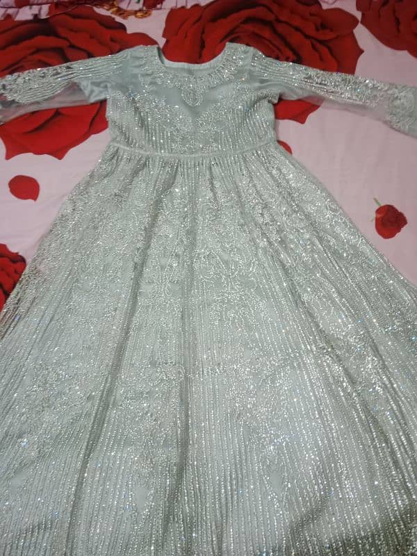 unused new grey color stone work heavy maxi for sale 0