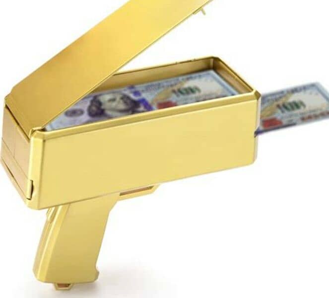 Rain Money Gun with 100pcs NOTES of Fake USD 1