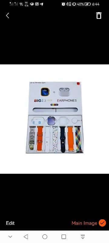 10 in 1 I20 Ultra Max Smart Watch With 7 Straps+ TWS Earphones+ Cover 0